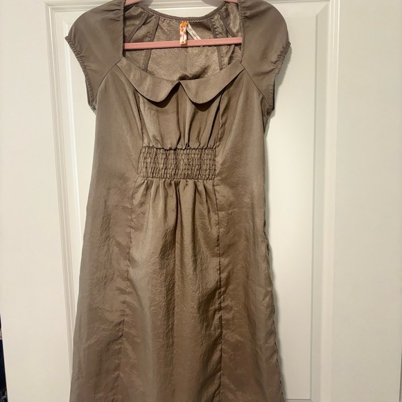 Anthropologie Brown A-Line Mini Dress with Peter Pan Collar - Picture 1 of 9